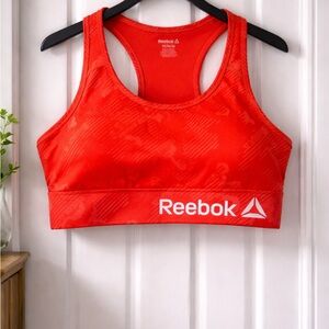 Reebok Women’s Red Racerback Sports Bra Medium | Medium Support Activewear‎